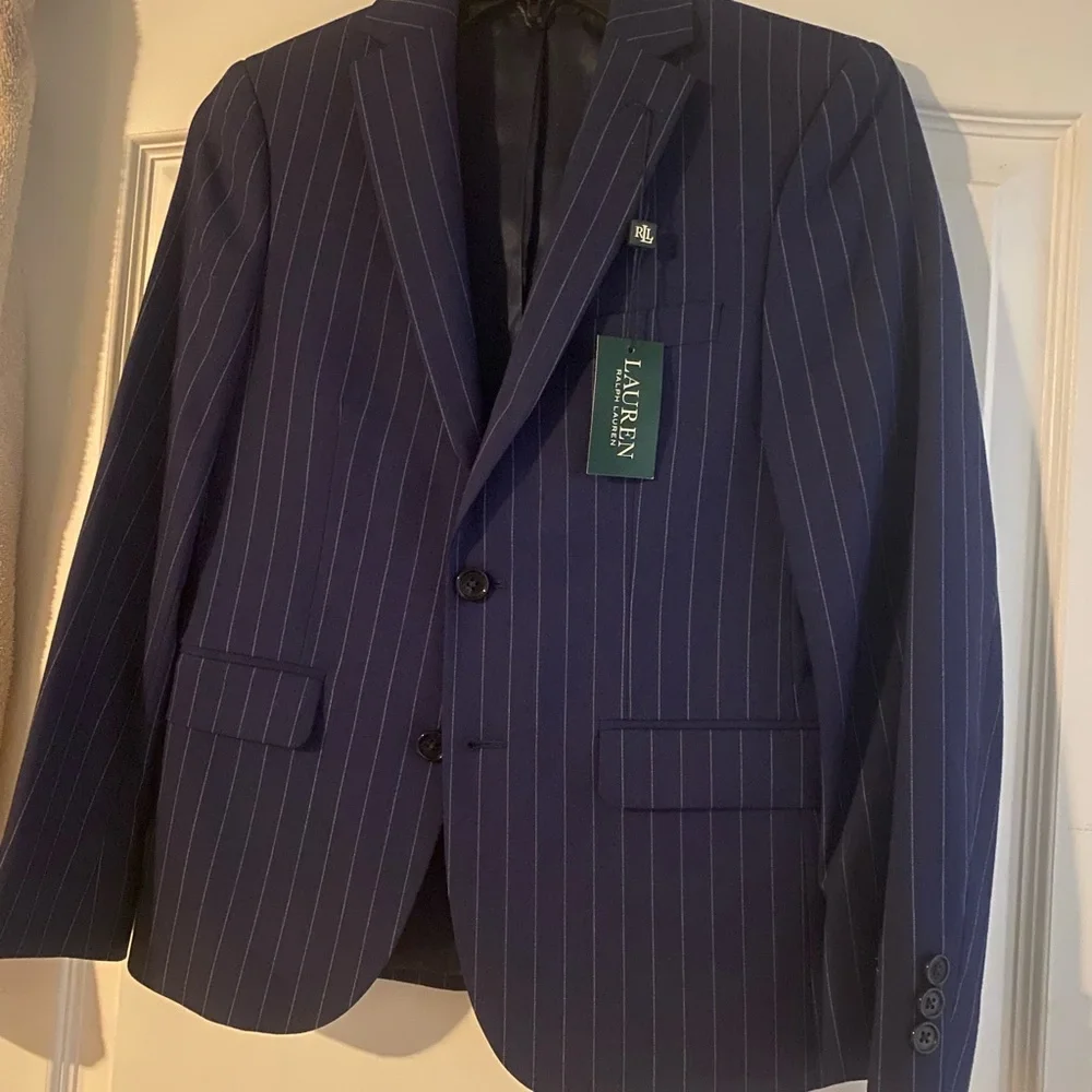 Navy Pinstripe Men's Blazer